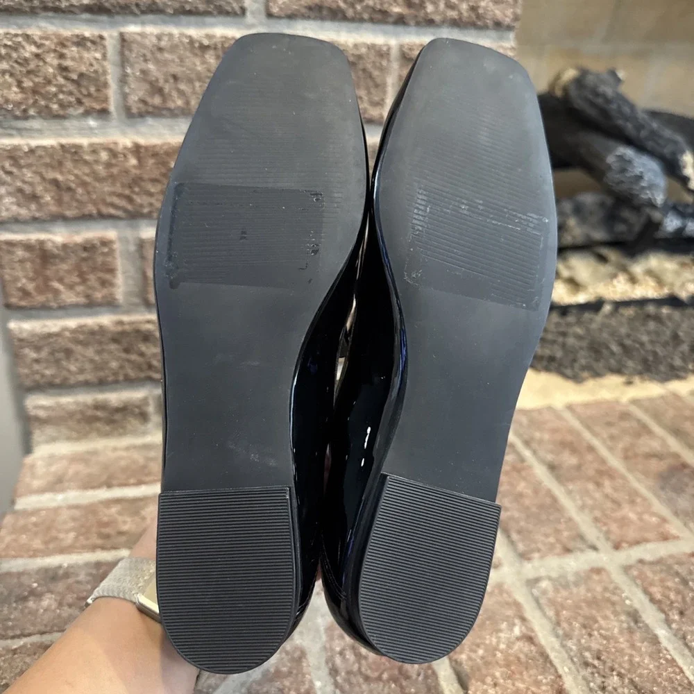 Nordstrom Rack Franny Moc Toe Loafer Shoes Women's‎ Black Patent Sz 5.5 #349